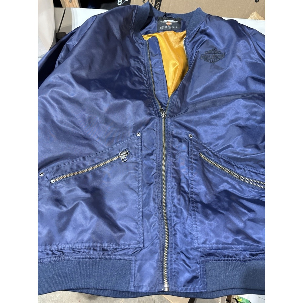 Harley Davidson NWT Nylon Blue Bomber Jacket XXL